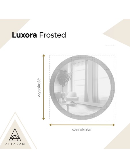 Dekoracyjne okrągłe lustro na szkle ornamentowym master flex - LUXORA FROSTED