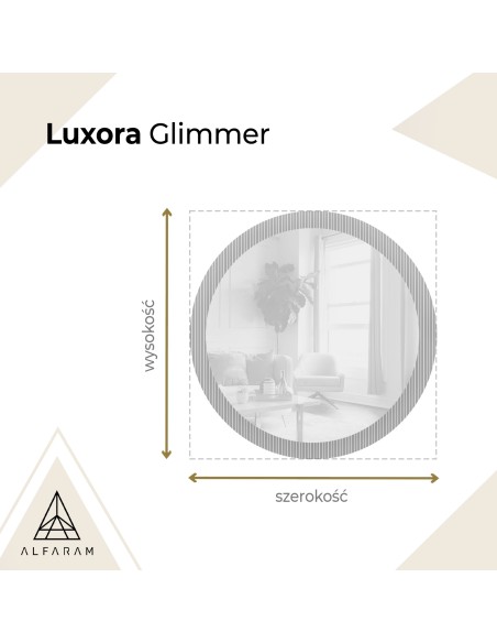 Okrągłe lustro na szkle ornamentowym visiosun classic z podświetleniem - LUXORA GLIMMER LED