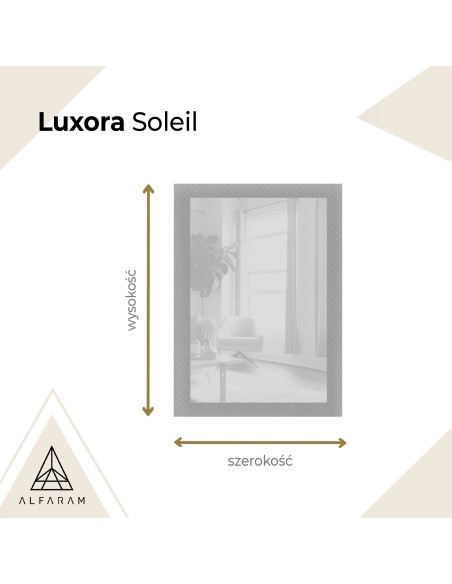 Dekoracyjne prostokątne lustro na szkle ornamentowym master point - LUXORA SOLEIL