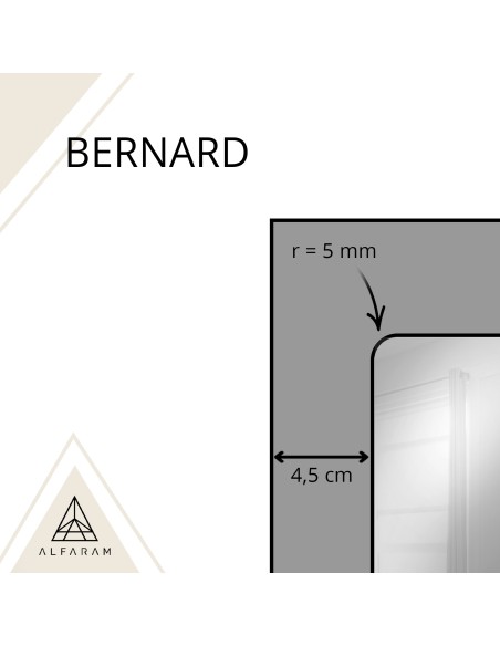 Lustro loft ze szprosami w czarnej ramie mdf - BERNARD