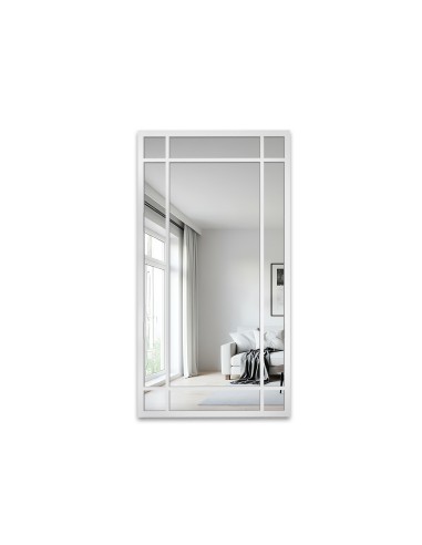 Lustro loft ze szprosami w białej...