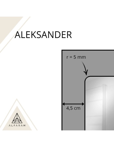 Lustro loft ze szprosami w czarnej ramie mdf - ALEKSANDER