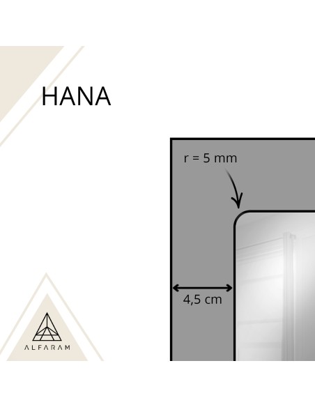 Lustro loft ze szprosami w czarnej ramie mdf - HANA