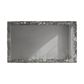 Eleganckie lustro ścienne w srebrnej ramie z grafitową taflą - CLAUDE GRAPHITE