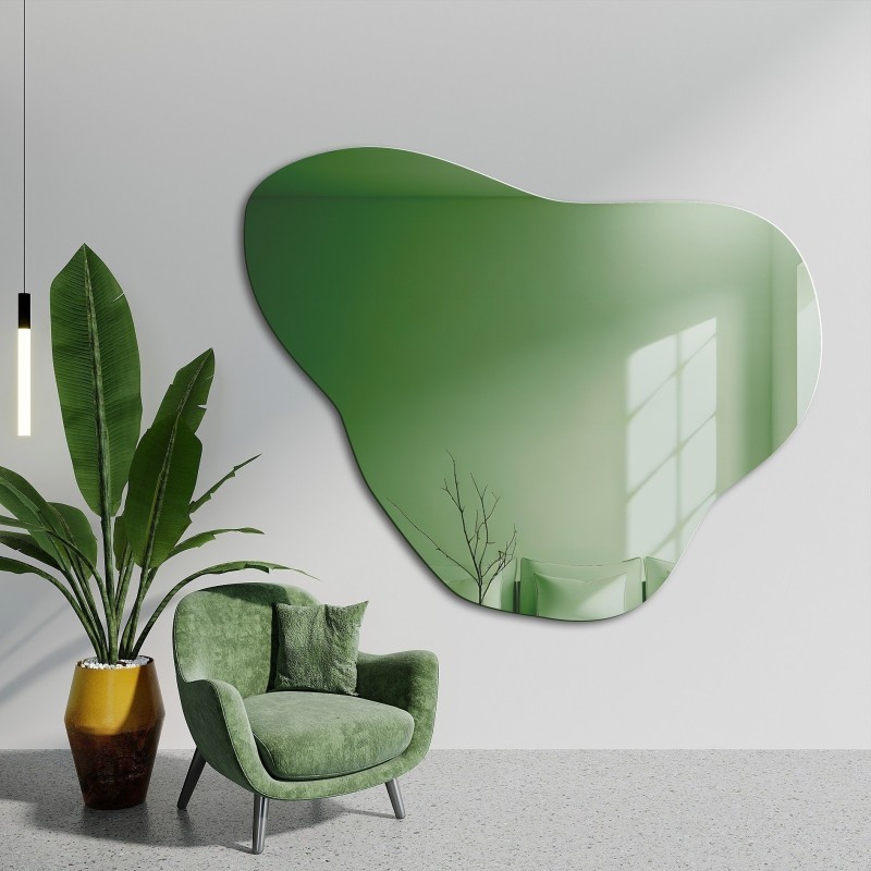 Nieregularne lustro zielone - EMERALD GREEN