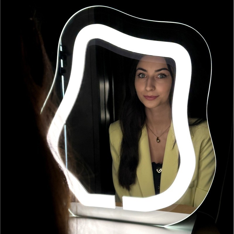 Lusterko kosmetyczne z piaskowanym podświetleniem - FLOW LED PETITE