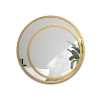 Okrągłe lustro w lustrze w podwójnej ramie mdf - JASMIN