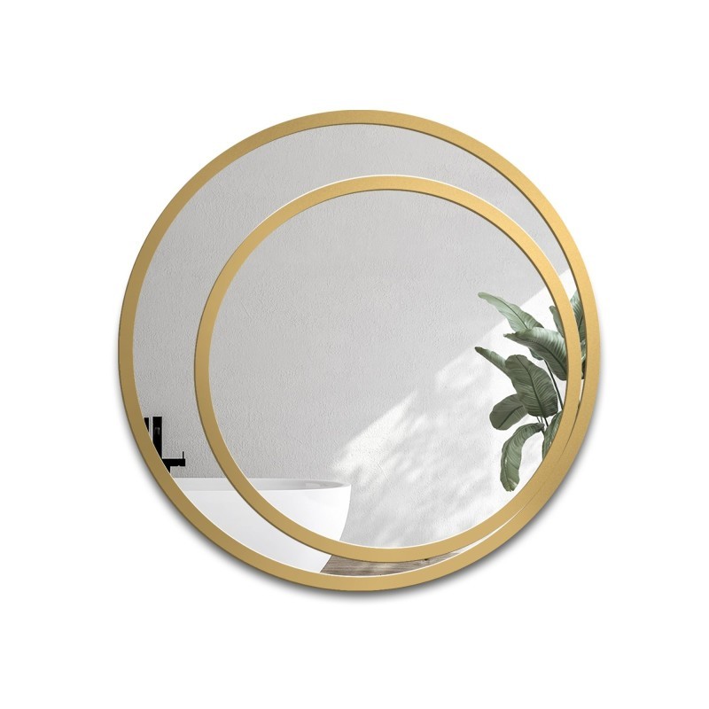 Okrągłe lustro w lustrze w podwójnej ramie mdf - JASMIN