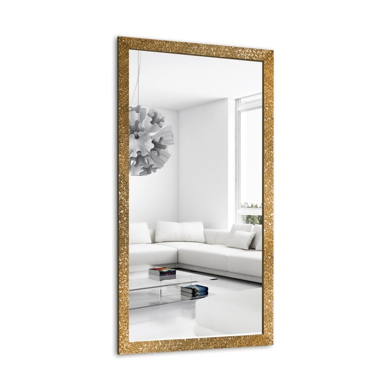 Lustro glamour w bogatej złotej ramie w wysokim połysku - 8002002