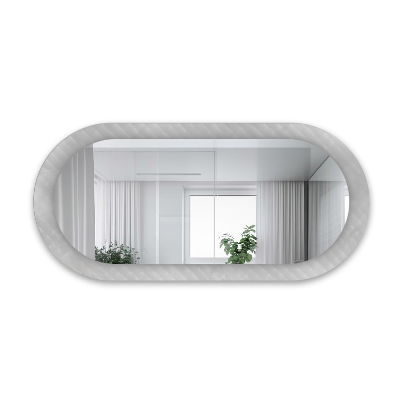 Dekoracyjne owalne lustro na szkle ornamentowym master soft - LUXORA VESPER