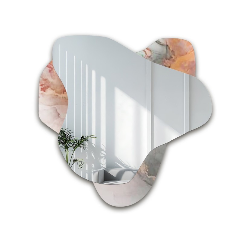 Nieregularne lustro na różowym marmurze - MARBLE FIORATO