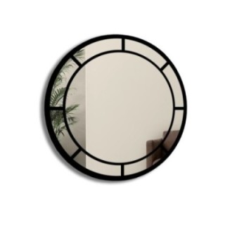 Lustro okrągłe loft ze szprosami mdf - MONA
