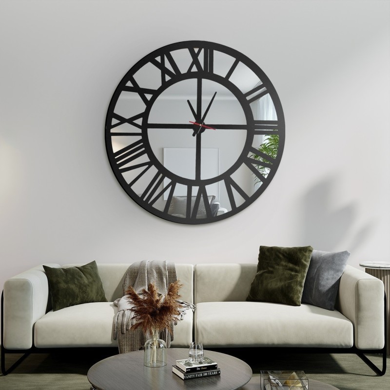 Lustrzany zegar ścienny Loft - ORES - kolor ramy to wyboru