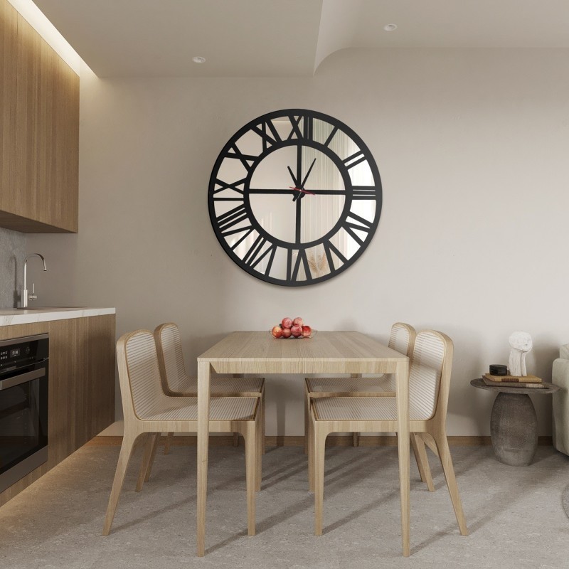 Lustrzany zegar ścienny Loft - ORES - kolor ramy to wyboru