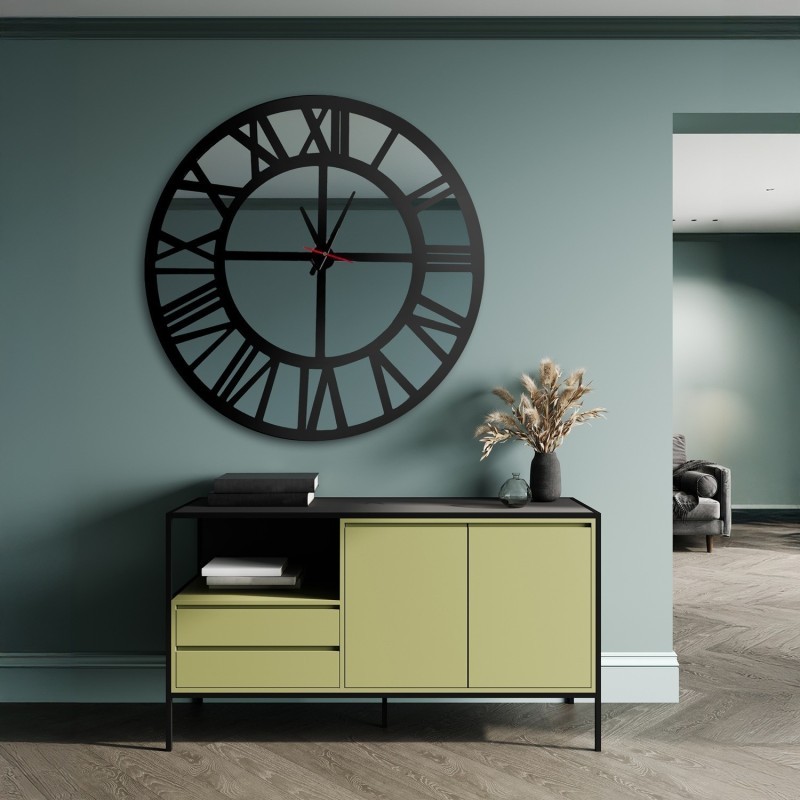Lustrzany zegar ścienny Loft - ORES - kolor ramy to wyboru