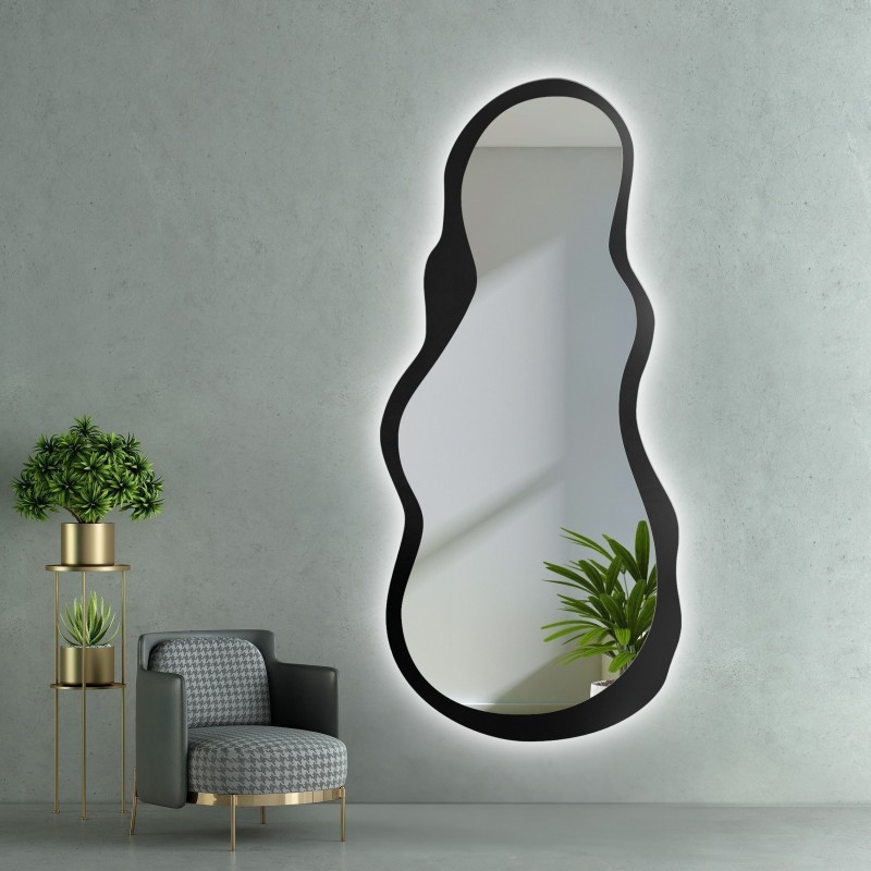 Lustro o nieregularnym kształcie w ramie mdf z podświetleniem- RISOL W RAMIE LED