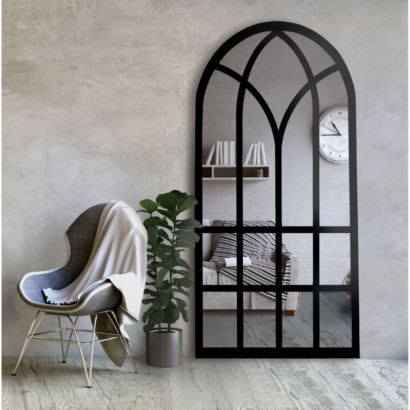 Lustro okno loft ze szprosami MDF - RAMONA - kolor ramy do wyboru