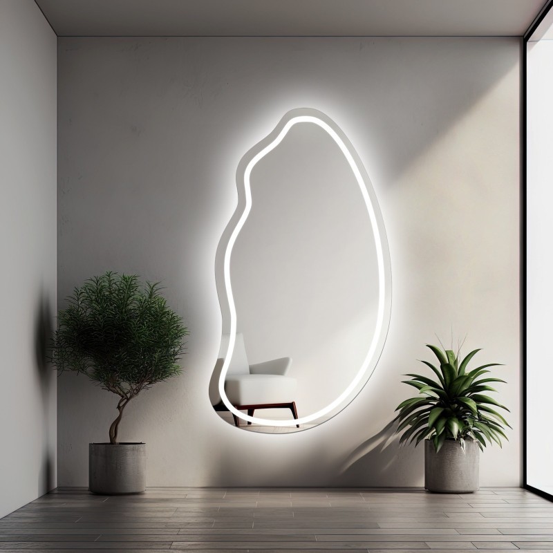 Lustro o organicznym kształcie z podświetleniem -TOPAZ LED II