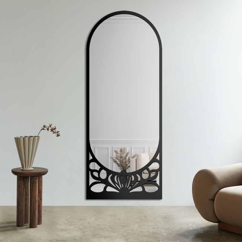 Lustro półowalne z ażurowym dekorem MDF – VERONELLE ARDELLA 80x200