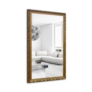 Lustro w złotej ornamentowej ramie drewnianej - 5004003