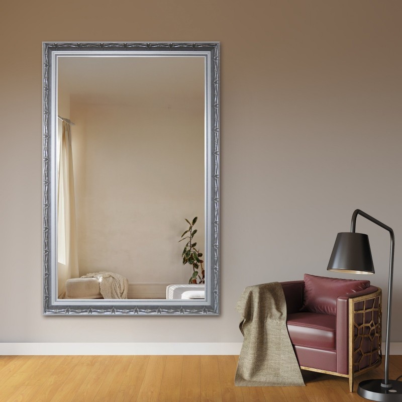 Lustro w ornamentowej srebrnej ramie - 8001001