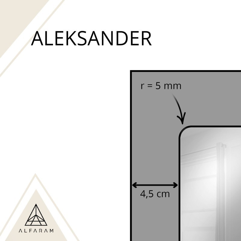 Lustro loft ze szprosami w czarnej ramie mdf - ALEKSANDER
