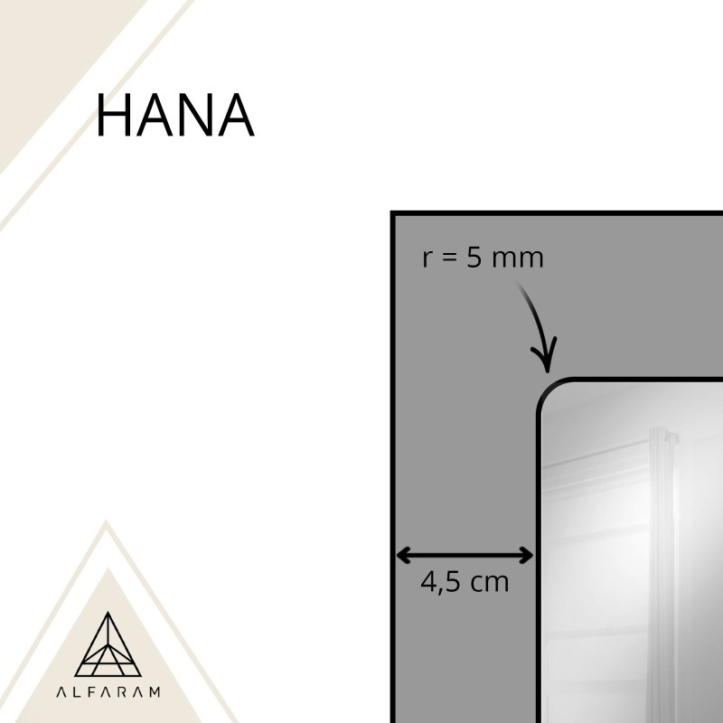 Lustro loft ze szprosami w czarnej ramie mdf - HANA