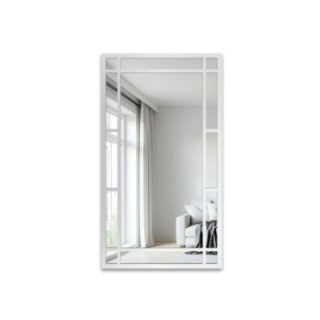 Lustro loft ze szprosami w białej ramie - SET