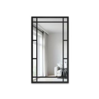 Lustro loft ze szprosami w czarnej ramie mdf - SET