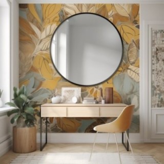 Lustro okrągłe w ramie czarnej MDF SLIM - OTYLIA W RAMIE FI 100 - PROMOCJA W- 369