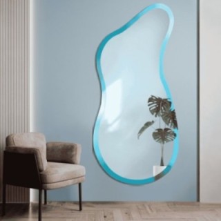 Nieregularne lustro w ramie niebieskiej – ANGELIT II SHINE 71x160 - PROMOCJA W-402