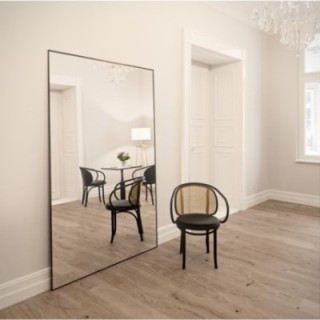 Lustro prostokątne w minimalistycznej czarnej ramie- 1201001 - 64x174 tafla typu optiwhite - PROMOCJA W-412