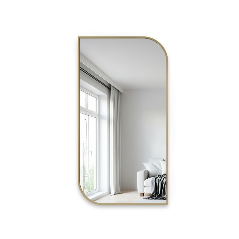 Lustro w ramie złotej MDF SLIM - ŁEZKA
