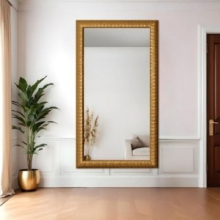 Nowoczesne lustro w bogatej drewnianej ramie - 7005 - kolor ramy do wyboru