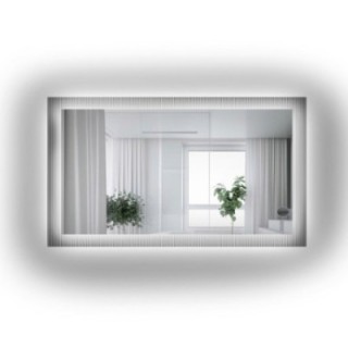 Prostokątne lustro na szkle ornamentowym visiosun classic z podświetleniem - LUXORA CLARITY LED