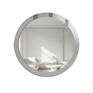 Dekoracyjne okrągłe lustro na szkle ornamentowym visiosun classic - LUXORA GLIMMER