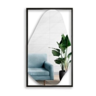 Lustro organiczne w czarnej ramie MDF - HUBERTUS
