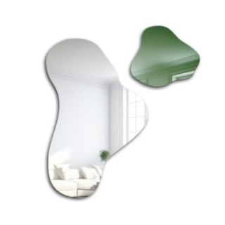 Nieregularne lustro zielone - LEAFY GREEN