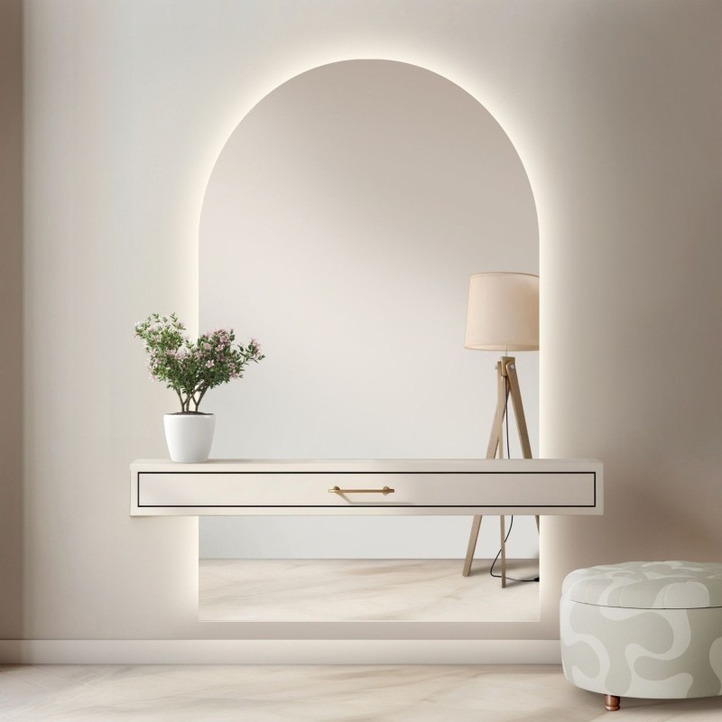 Lustro dwuczęściowe półowalne FRANK LED | Alfaram