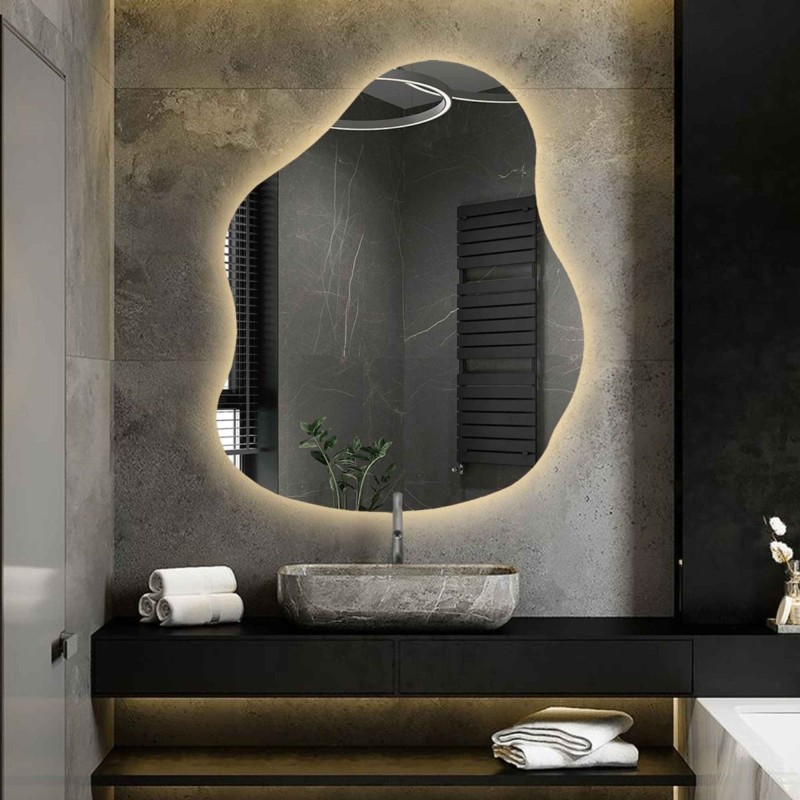 Lustro nieregularne z podświetleniem STONE LED | Alfaram