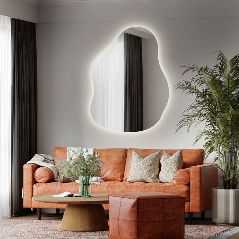Lustro nieregularne z podświetleniem STONE LED | Alfaram