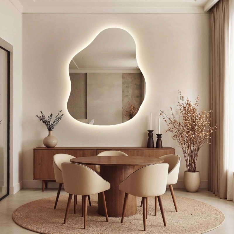 Lustro nieregularne z podświetleniem STONE LED | Alfaram