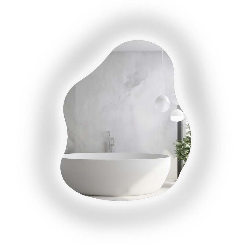 Lustro nieregularne z podświetleniem STONE LED | Alfaram