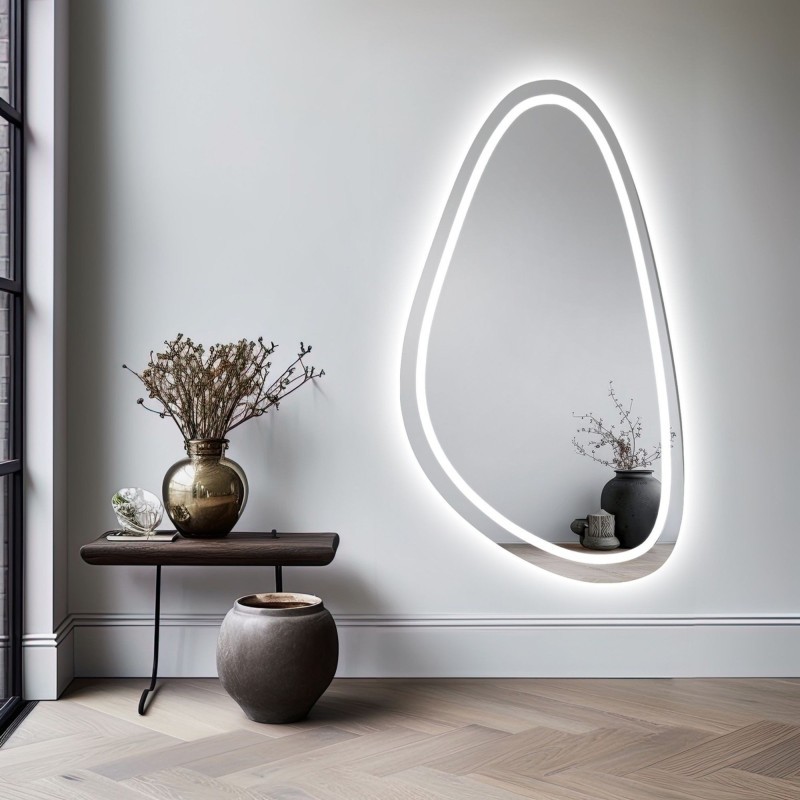 Lustro nieregularne podświetlane LED SYDERYT II | Alfaram