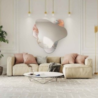 Nieregularne lustro na różowym marmurze - MARBLE FIORATO