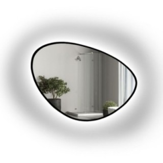 Lustro nieregularne w ramie OBSYDIAN LED | Alfaram