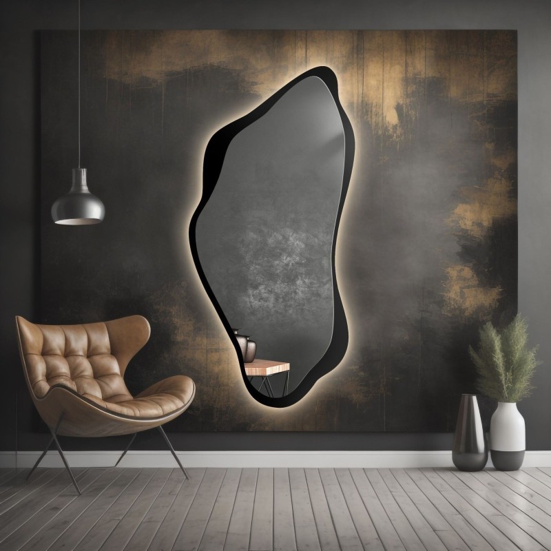 Lustro nieregularne PIENA W RAMIE LED | Alfaram