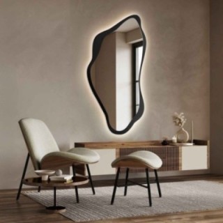 Lustro nieregularne PIENA W RAMIE LED | Alfaram