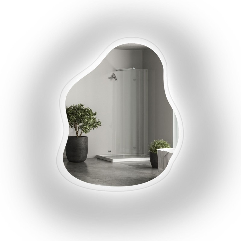 Lustro organiczne dekoracyjne STONE GLASS LED | Alfaram