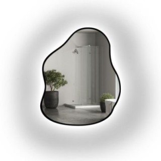 Lustro nieregularne w ramie STONE LED | Alfaram